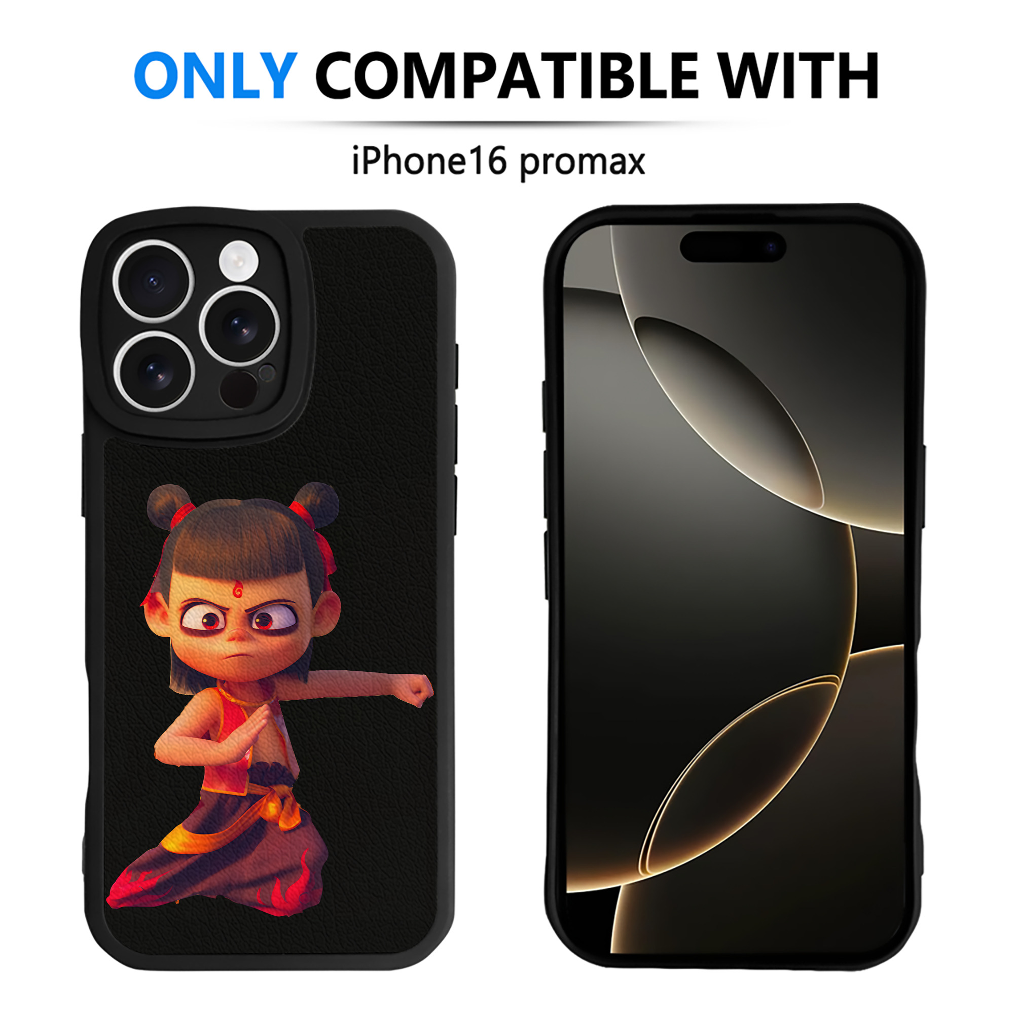 （画像用） Ne Zha 2 ナタ 魔童の大暴れ 【iPhone 16シリーズ対応】シリコンスマホケース（レザー調） 材質：シリコン